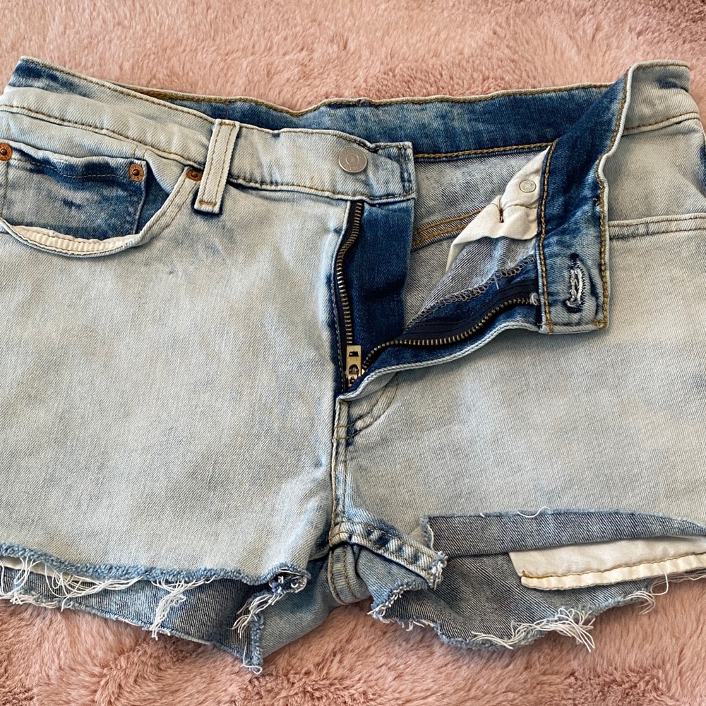 Levi's 511 Light Blue High-Rise Denim Cutoff Shorts